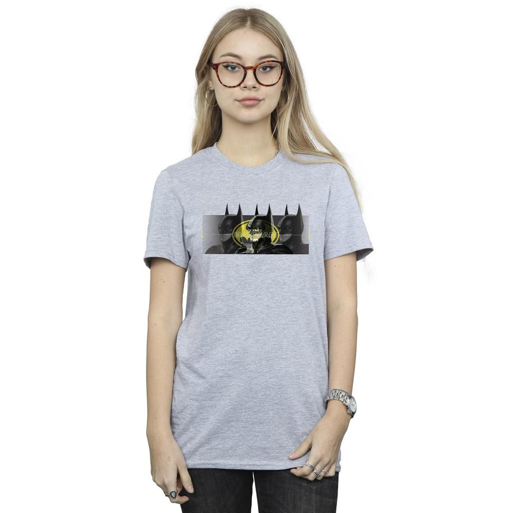 DC Comics Womens/Ladies The Flash Batman Portraits Cotton Boyfriend T-Shirt