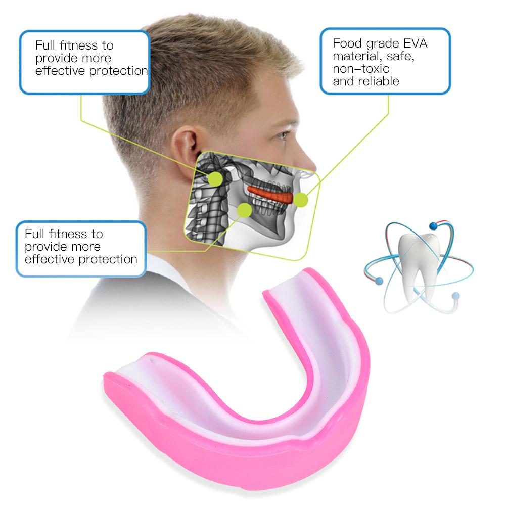 EVA Adult Mouth Guard Teeth Tooth Protector Boxing Accessory Blue & White