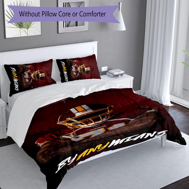 3pcs Washington Commanders pattern bedding set duvet cover set includes duvet cover &pillowcases, perfect all season bedroom decoration & gift
