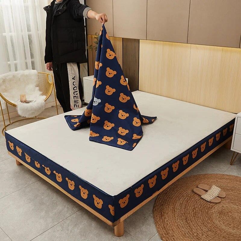 Водонепроницаемый наматрасник с застежкой-молнией, шестисторонняя кровать, защита от насекомых, наматрасник, индивидуальный размер, простыня, милый чехол на кровать
