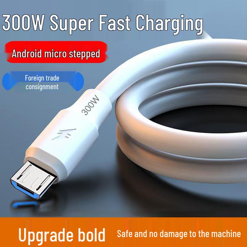 Утолщенный кабель Super Flash Charging 6A 300W для старых Android, Xiaomi, Oppo, Meizu, Vivo