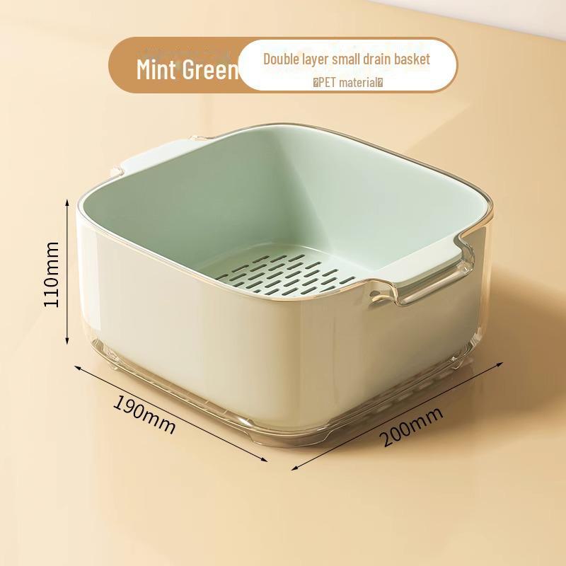 Двухслойная раковина для мытья овощей и сливная корзина - Пластиковая тарелка для фруктов и фильтр для мойки для кухни