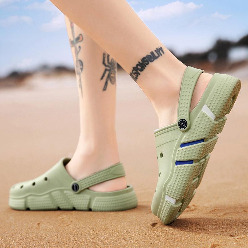Сандалии унисекс, летняя садовая обувь, пляжная обувь с отверстиями, мужская обувь, женские тапочки