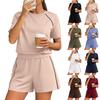 Женский модный свободный топ с коротким рукавом + шорты, повседневный комплект из двух предметов