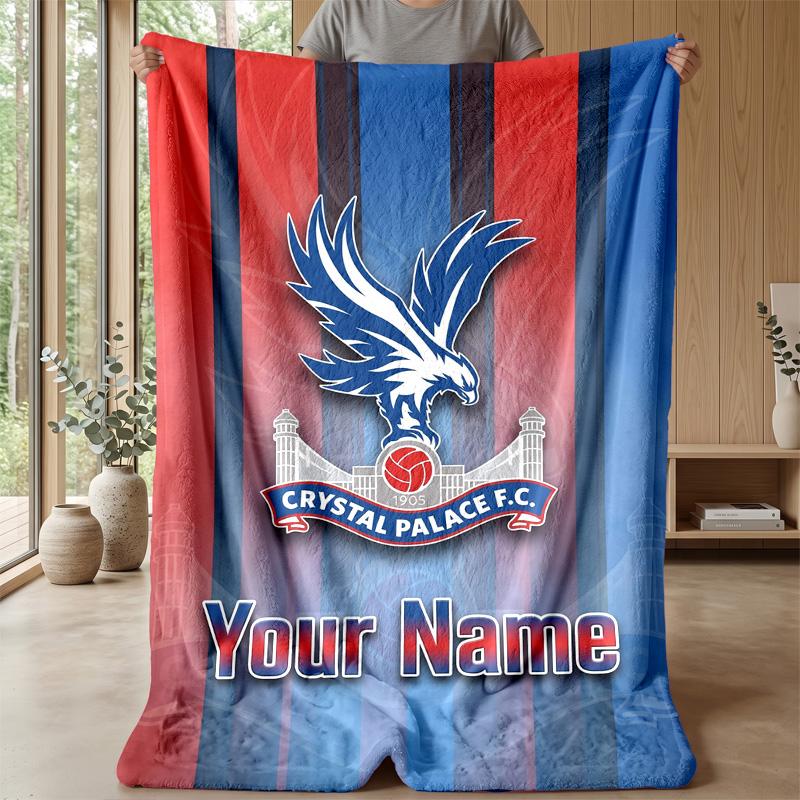 Custom Text Flannel Throw Blanket, Lightweight Cozy Bed Sofa BlanketCrystal Palace