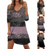 Женское сексуальное модное позиционирующее кружевное платье с V-образным вырезом и рукавом 3/4 в стиле пэчворк