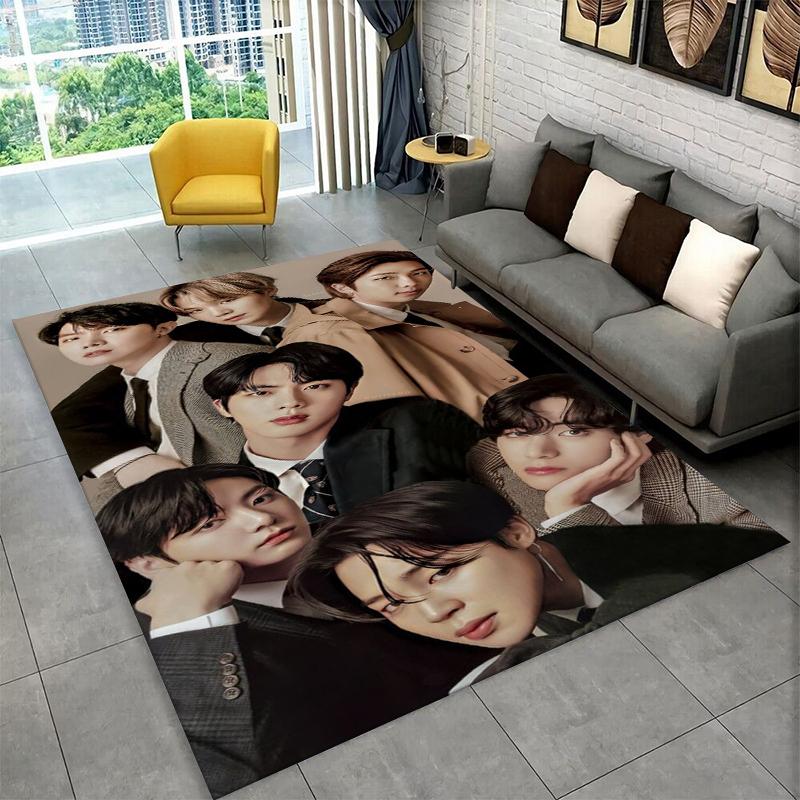 Kpop B-BTS Модная Группа Звезда Ковер для Игровой Комнаты Спальни Гостиной Дивана Домашний Декор, Детский Ковер Нескользящий Коврик для Пола