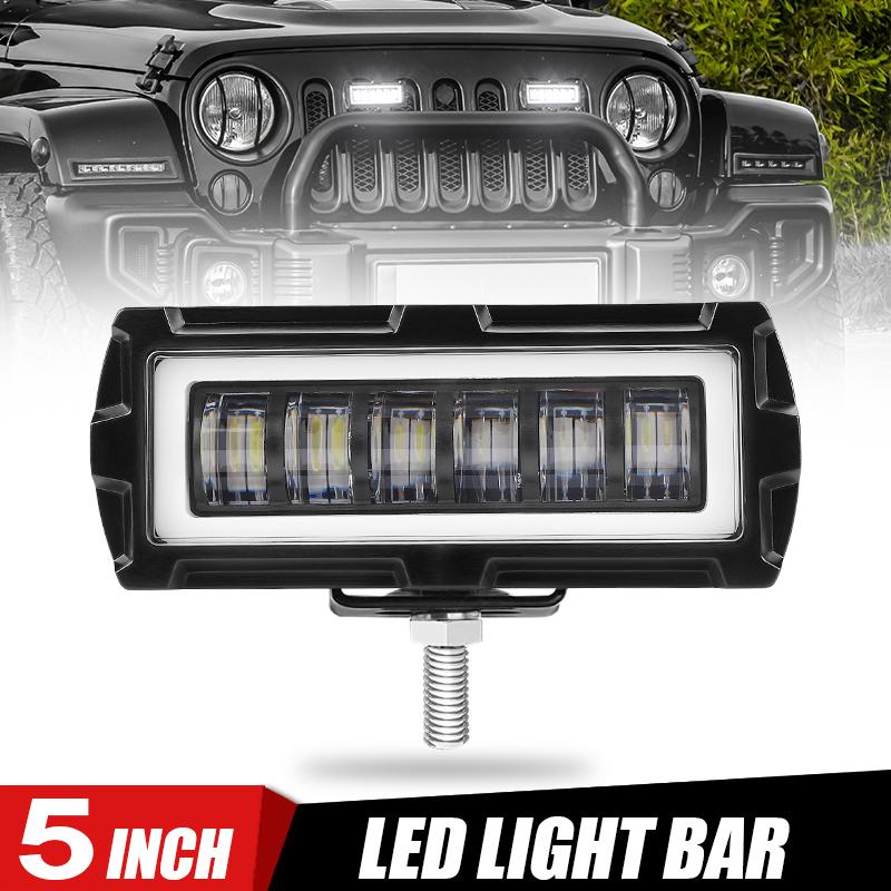5 inch LED Light Bar DRL Work Light Pods Off Road Headlight Driving Fog Lamp For Lada Niva Car Truck Motorcycle SUV ATV 12V 24V