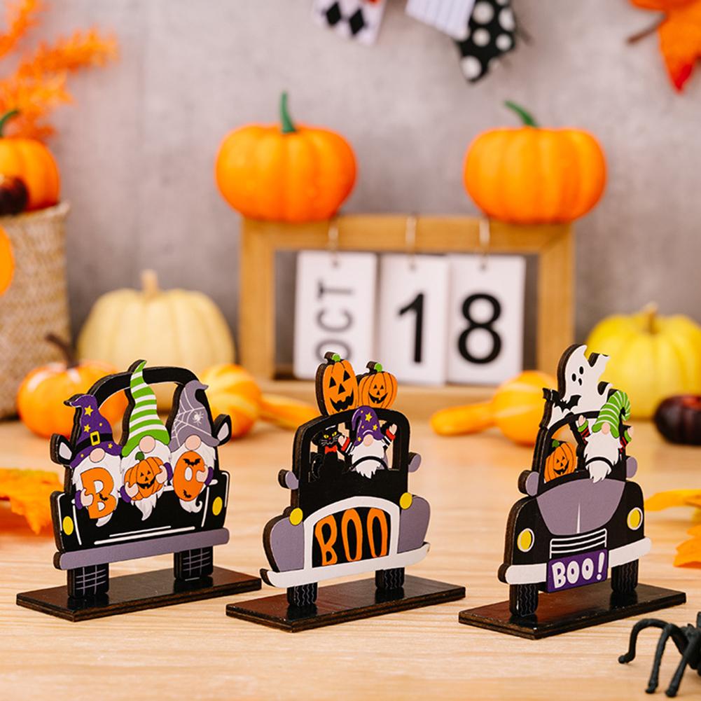 Halloween Decorations Wood Signs Pumpkin Dwarf Table Centerpiece Halloween Table Decor For Home Living Room Decor