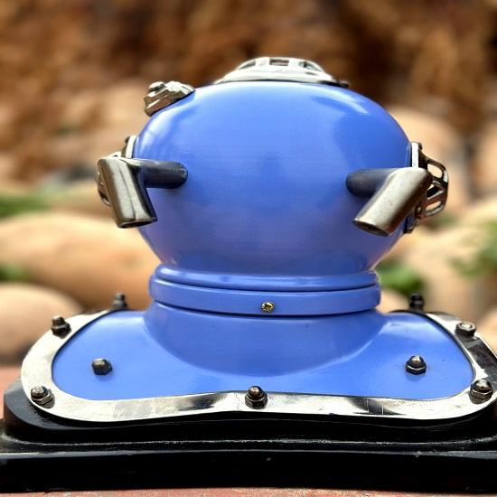 Шлем для подводного плавания Синий ВМС США Водолазный шлем Mark V Морской шлем для глубоководного дайвинга Водолазный шлем mark V Водолазный шлем с подставкой