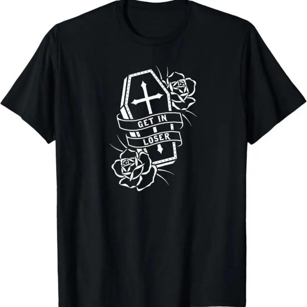 Get In Loser Punk Goth Tattoo Coffin T Shirt