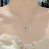 Tassel Bow Necklace Women's Light Luxury Niche High-end Full Diamond Necklace Versatile Clavicle Chain Jewelry