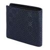 [Inden-ya] Инден Кошелек бифолд, Отделение для купюр F, Без монетницы, Оленья кожа, Темно-синий с черным лаком, Мелкий клетчатый узор, 2009-04-167