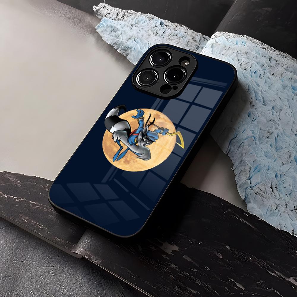 Мультяшный чехол Sly Cooper для телефона из закаленного стекла для iPhone 16 13 14 12 15 11 Pro Max Plus Mini X XR SE2020 Coque