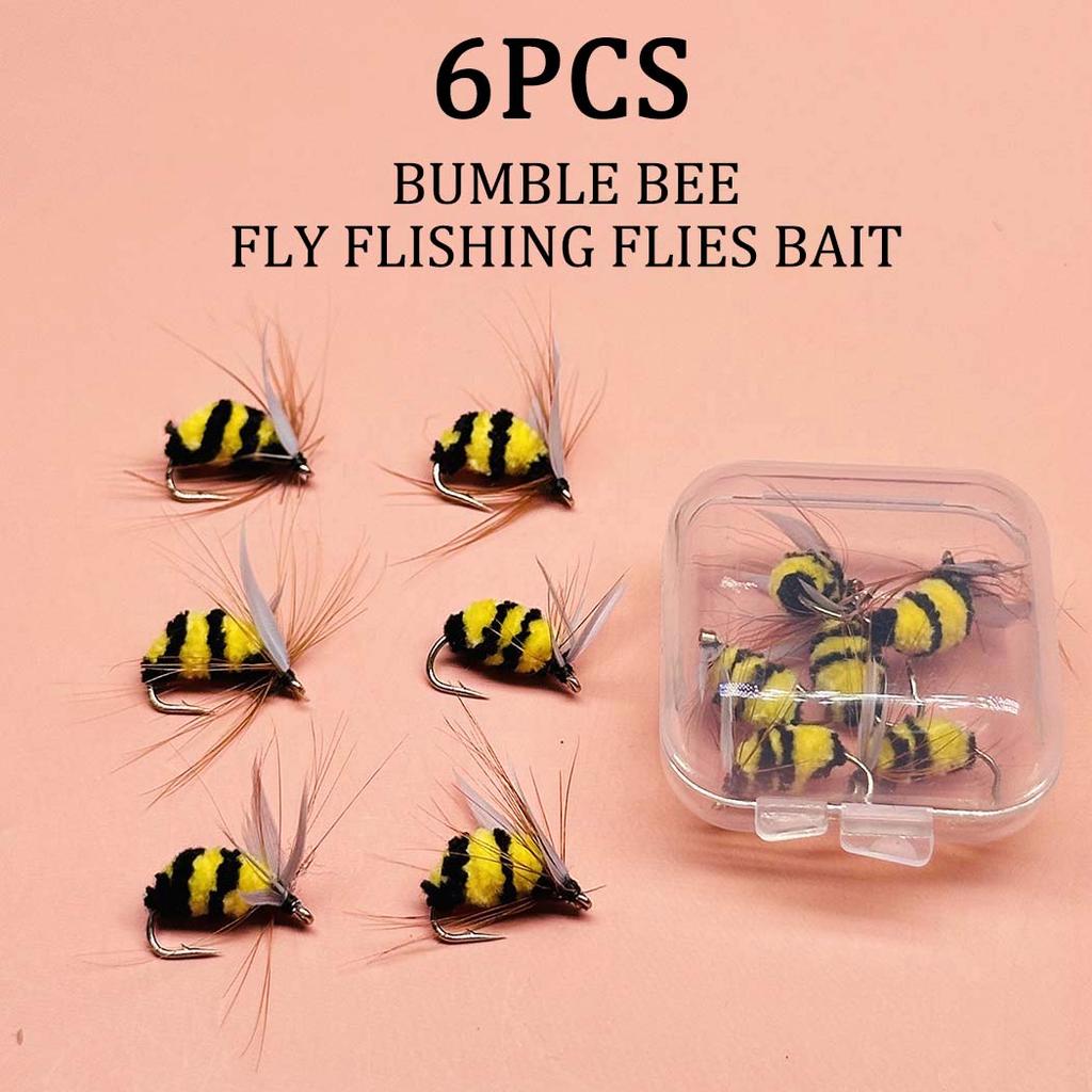 3/6Pcs Size#10 Artificial Bumble Bee Fishing Lures-Dry Flies For Bass Trout Fishing Outdoor Fishing Baits Lure