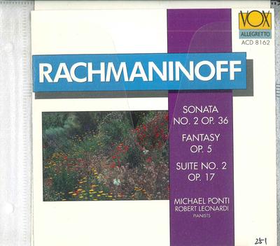 CD РАХМАНИНОВ - Соната , Фантазия , Сюита ACD8162 VOX Япония Классика Б/У