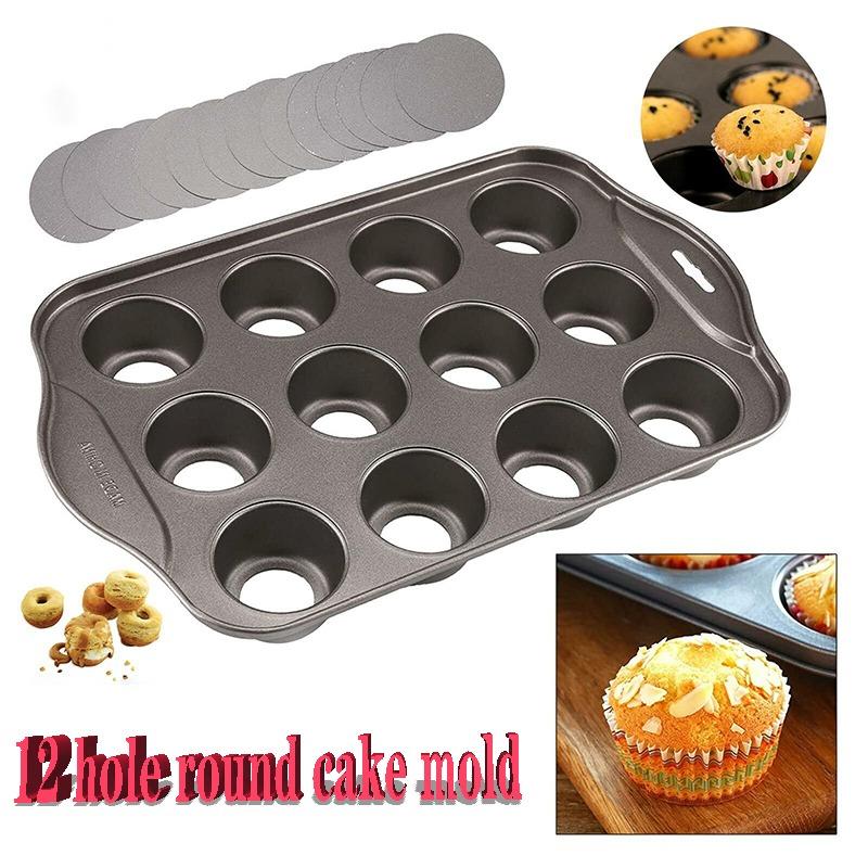 Мини-форма для выпечки Deluxe, 12 чашек для чизкейка, противень для торта с антипригарным покрытием, кекс для кексов