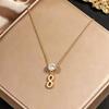 European and American stainless steel pendant necklace exquisite light luxury high-end accessories zircon fringed collarbone chain