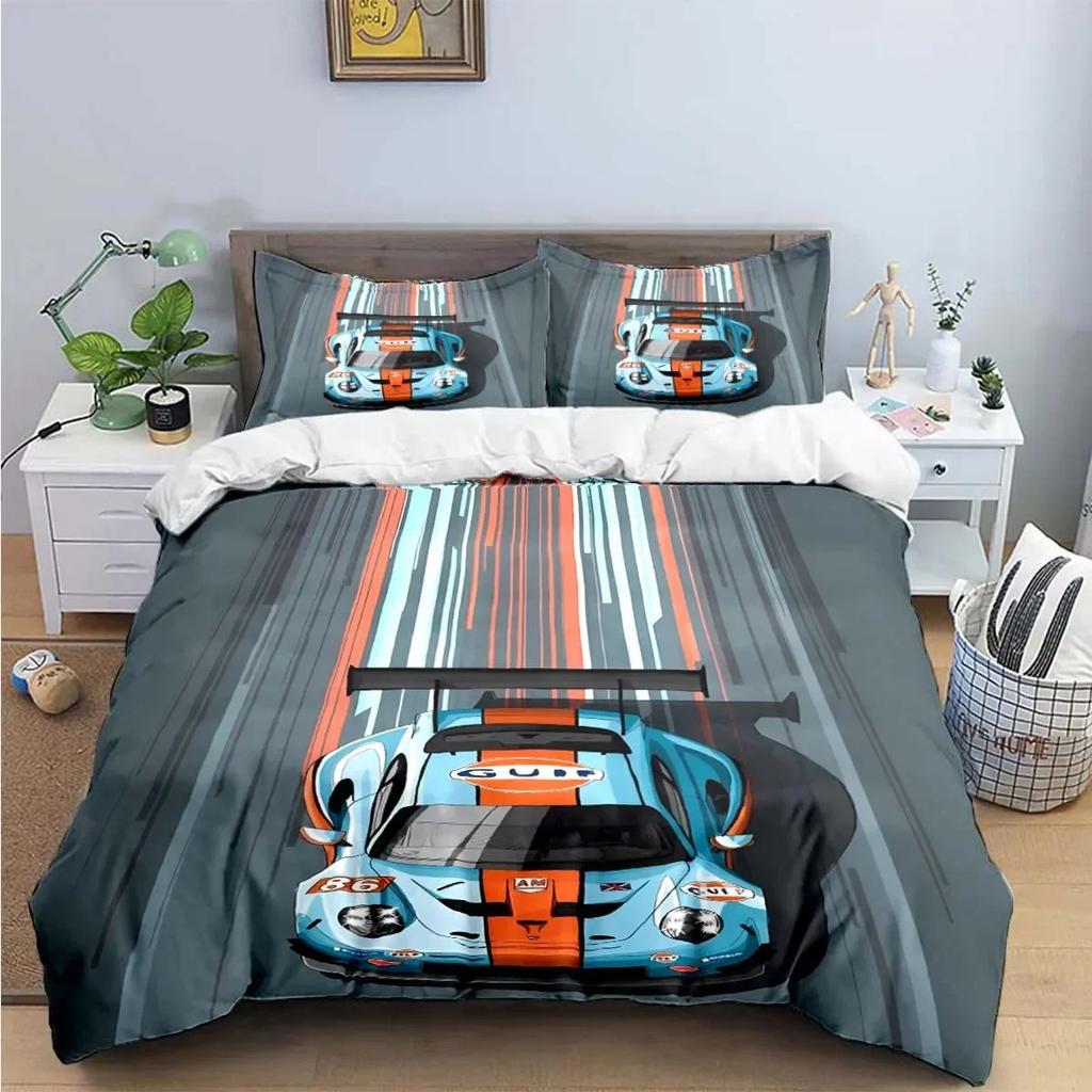 Fashion 3d Print G-Gulf Racing Bedding Set Boys Girls Twin Queen Size Duvet Cover Pillowcase Bed Kids Adult Fashion Home Textile