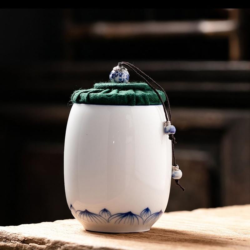 Керамический герметичный чайный компакт-диск, простой, портативный, небольшой, для хранения, японский чайный набор в стиле кунг-фу, влагостойкая банка для чая