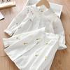 Girls Spring Long Sleeve Casual Shirt Middle Kids Design Floral Fresh Top