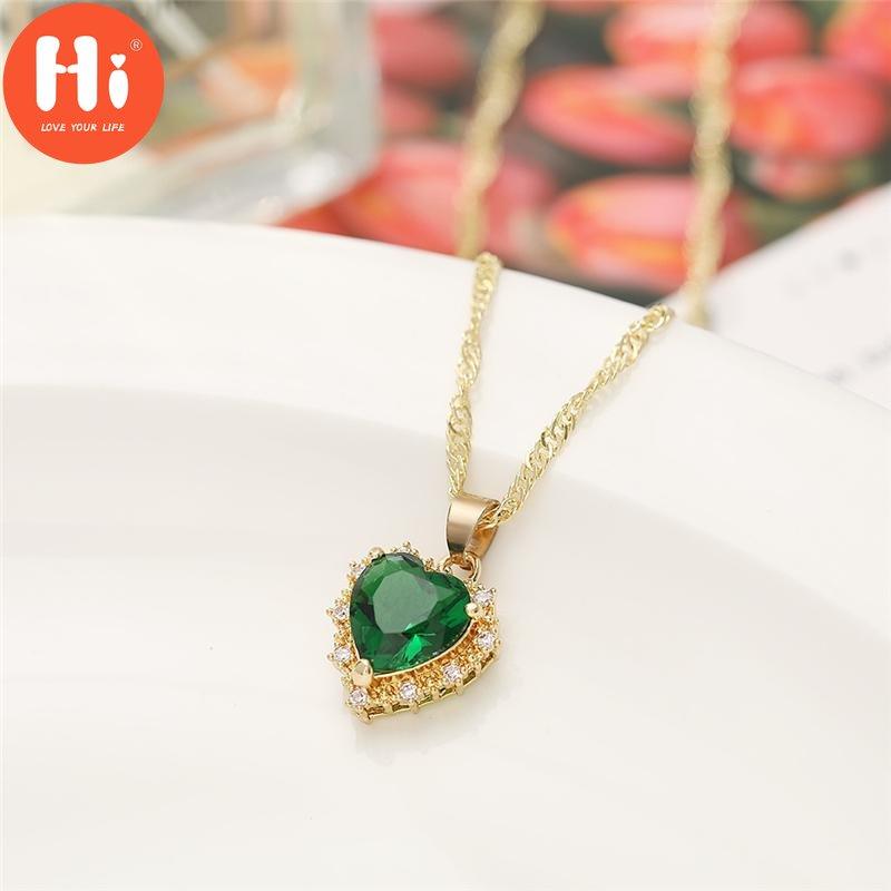 Привет, роскошное золотого цвета, ожерелье с сердечком, женская мода, маленькое свежее ожерелье на ключицу, ювелирное изделие, подарок