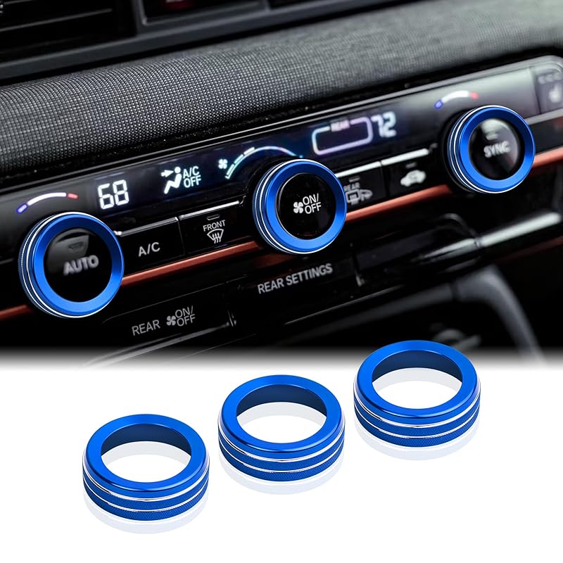 for Honda Passport 2026 Accessories - 3-Pieces Aluminum Alloy Air-Conditioning Knob Cover Trims (Orange) - DvlynAuroa