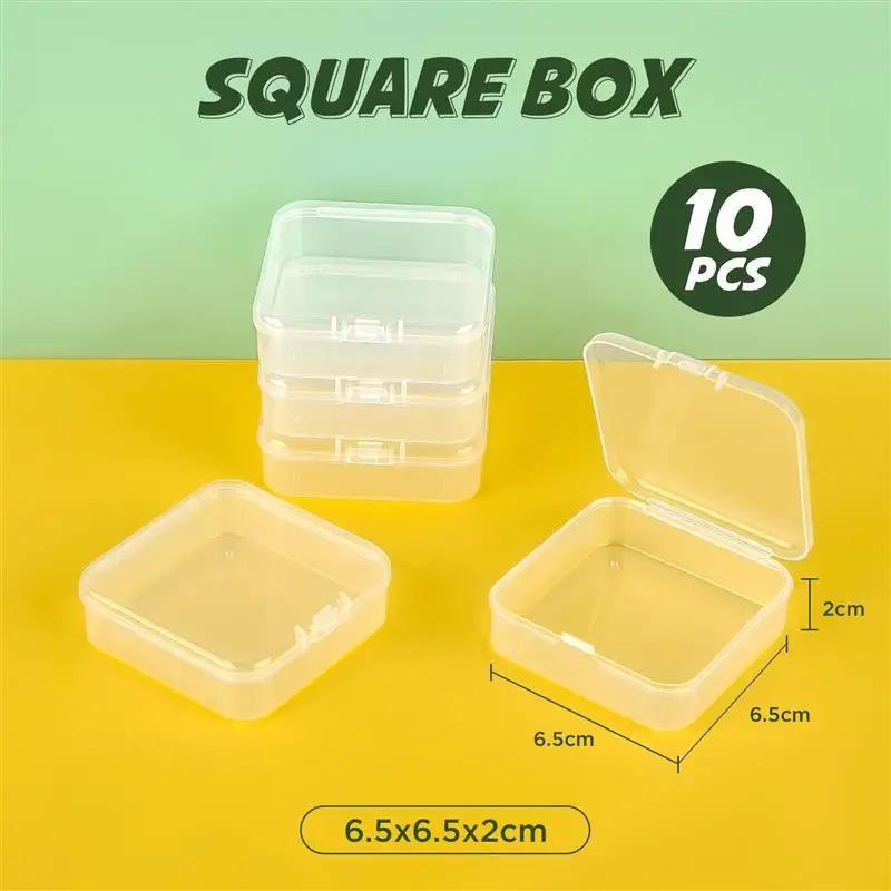 4-28Pcs Plastic Storage Box Transparent Jewelry Storage Box Container Portable Earring Ring Earplugs Packaging Storage Case