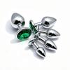 5 Size Green butt plug Metal anal plug Jewelry base beginner to expert G-point massage dildos adult women toys adult men toys