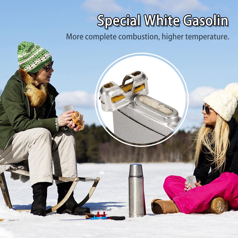Уличная Портативная Металлическая Грелка для Рук с Чехлом для Рыбалки Кемпинга Пеших Прогулок Теплая Зимняя Мини Карманная Бензиновая грелка для рук