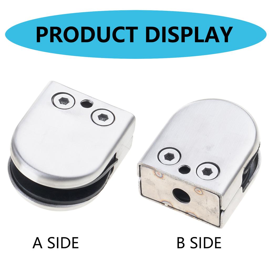 Pack of 2 Brushed Silver Stainless Steel Glass Clamps for Panel Pool Fence Mounting Posts 8 10mm Glass Support Brackets