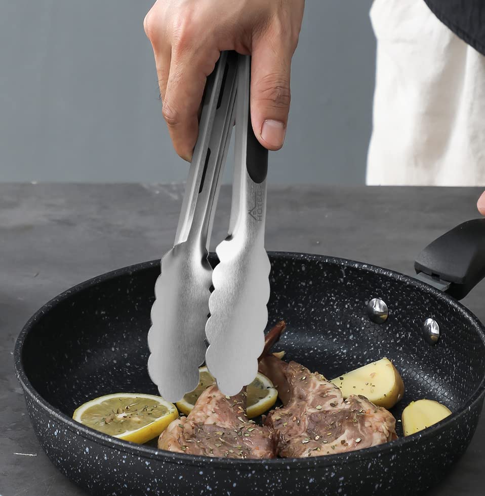 Hotec из нержавеющей стали, кухонный силикон, приготовление мяса на гриле, приготовление картофельных чипсов, нагревание, поставляется с удобным запирающимся набором из 2 щипцов, щипцы, щипцы,