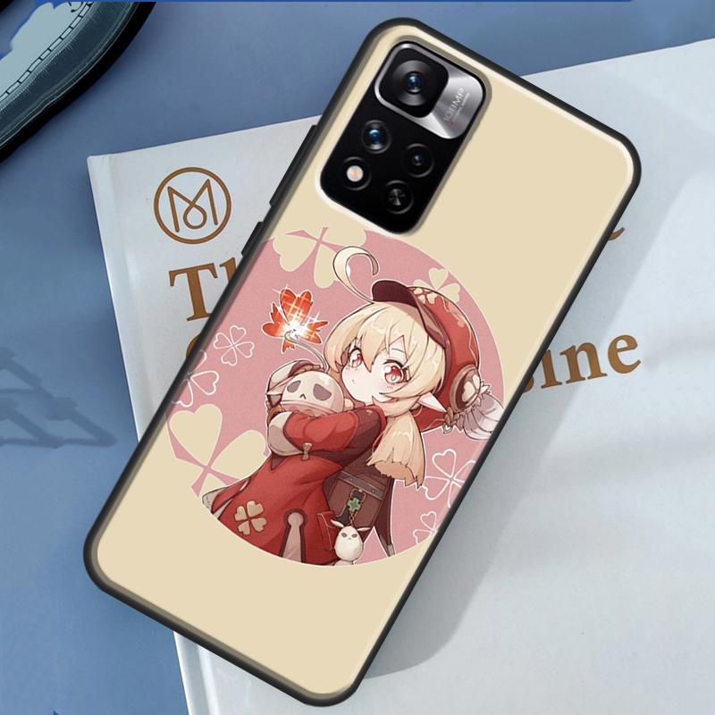 Чехол Genshin Impact Кли для Xiaomi Redmi 14C 13C 10C 12C Redmi Note 13 14 Pro 12 11 9 10 9S 10S 11S 12S