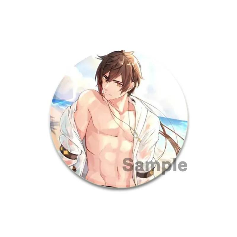 32/44/58mm Anime Genshin Impact Badge Zhongli Cartoon Brooches On Backpack Clothes Handmade Round Enamel Pins for Jewelry Gift Accessories