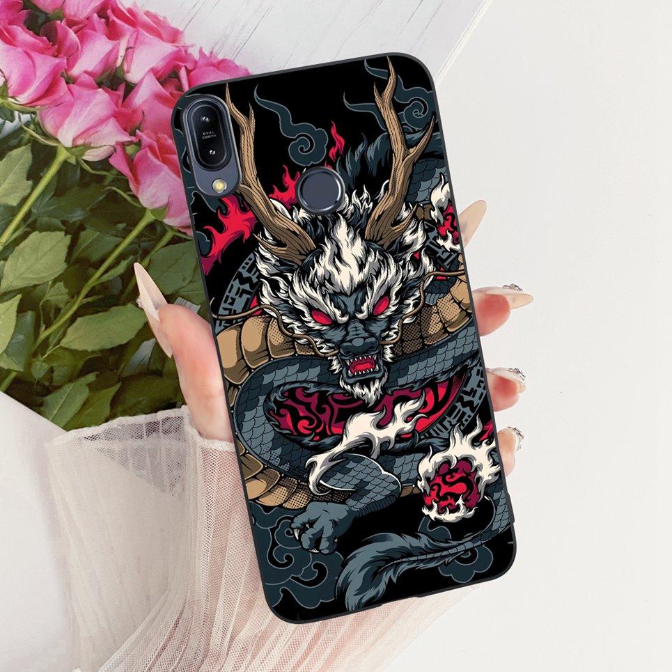Мультяшный Кот Дракон Чехол-раскраска Для ASUS Zenfone Max Pro (М1) ZB555KL ZB556KL ZB601KL ZB602KL Чехол Мягкий Силиконовый Чехол для Телефона