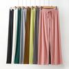 Women's Spring/Summer Ice Silk Wide-Leg Pants: High Waist, Slim Fit, Anti-Mosquito, Cool & Stylish
