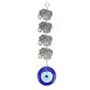 Blue Eye Ornament 4 Hollow Alloy Elephants Good Luck Evil Eye Hanging Decor Suspension Alloys Glass