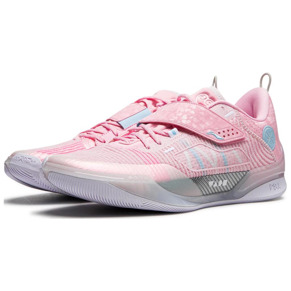 Li Ning Wade 808 4 Ультраамортизация Износостойкие Легкие Упругие Низкие Баскетбольные Кроссовки Мужские Розовые ABAU031-6