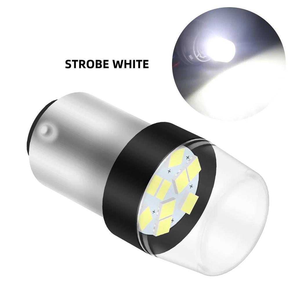 2pcs 1157 P21/5W BAY15D Stop Bulb Brake Lights Auto Daytime Running DRL Strobe Flash Light Taillight Red White 12v