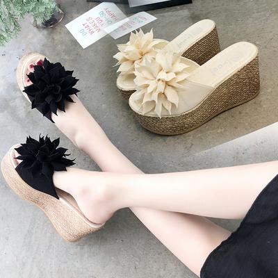 Женские новые тапочки на толстой подошве, женские большие простые пляжные сандалии/тапочки в этническом стиле