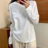 Spring Autumn Round Neck Solid Color Cotton T-shirt Women Long Sleeve All-match Bottomed Top Pullover Tee
