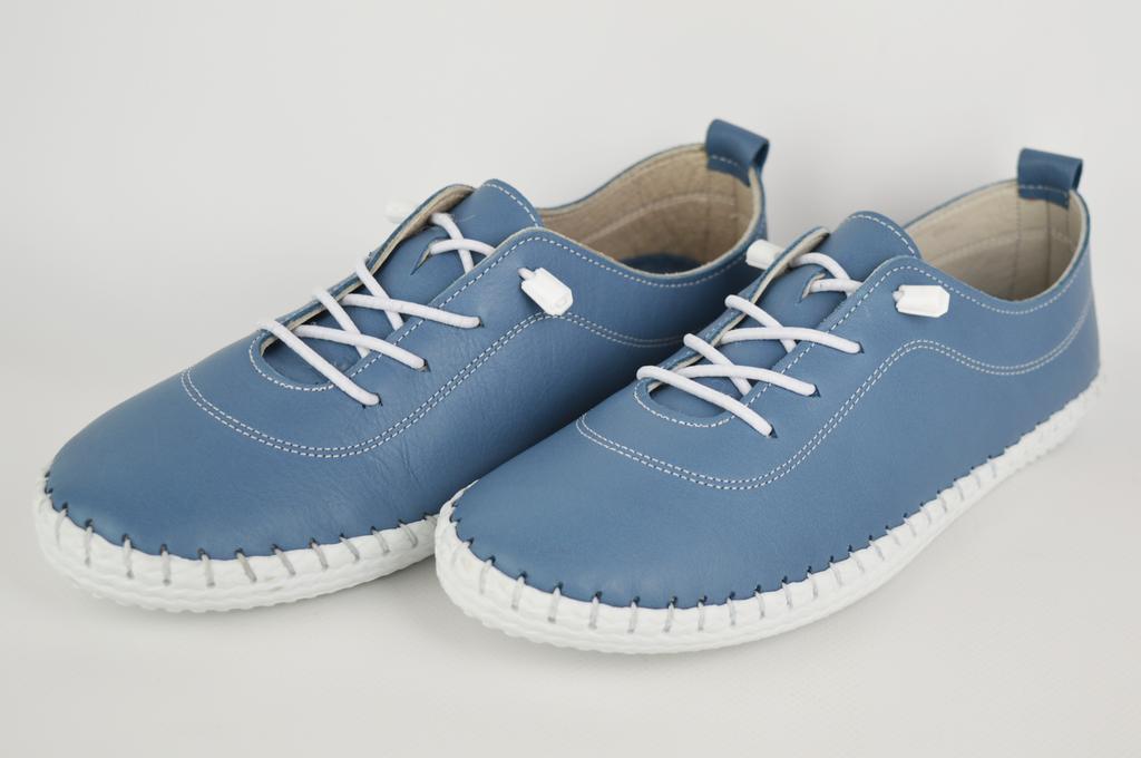 Мокасины кожаные Evromoda 007115 36 Голубой