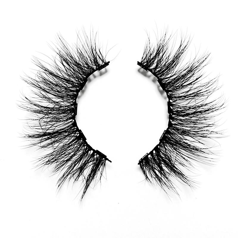 Private Label Natural 3d Vegan 5 Magnets Magnetic Faux Mink False Eyelashes No Glue No Eyeliner