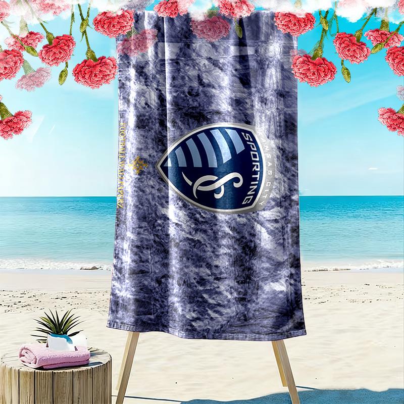 Sporting Kansas City Print Beach Towel, Large Soft Quick Dry Towel for Beach Camping Swimming