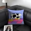 Cow Cartoon Cushion Cover Natural Linen Organic Fabric DoubleSided Printing Sofa Home Decor Gift Pillow Case