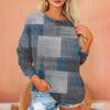 Women's T Shirt Flannel Print Tunic Long Sleeve Party  Round Neck  Tops