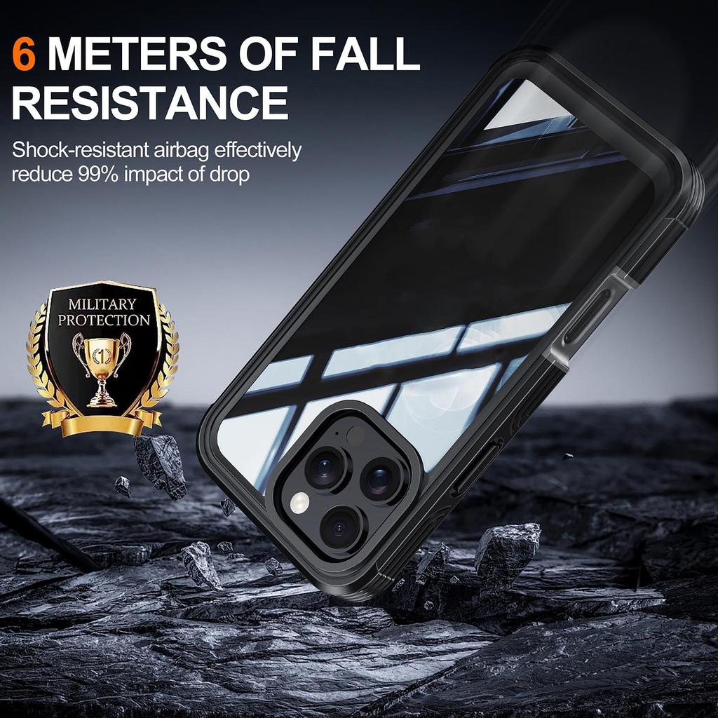 Подходит для iPhone16 Pro Встроенный 9H стеклянный чехол для мобильного телефона Магнитный кронштейн Защита от падения Беспроводная зарядка