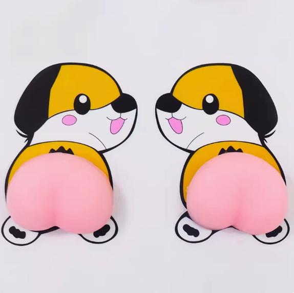 Cartoon 3D Stereo Butt Stickers Multifunctional Silicone Car Anti-Collision Pads Auto Bumper Protector Decals