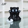 Spooky Desktop Ornaments 2 Pcs Halloween Ghost Statue Cute Cat Figurine Cartoon Party Table Accents Mini Kitten Ornament for Home Office Tabletop