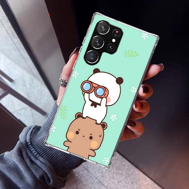 Cute Peach Goma Cat Phone Case For Samsung Galaxy S26 S25 Edge S24 S23 Ultra S22 Plus S21 S20 FE Soft TPU Back Cover Funda Galax